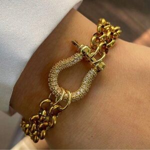 Western Cowgirl Horseshoe Bracelet Elegant Gold Bracelet  Southwestern